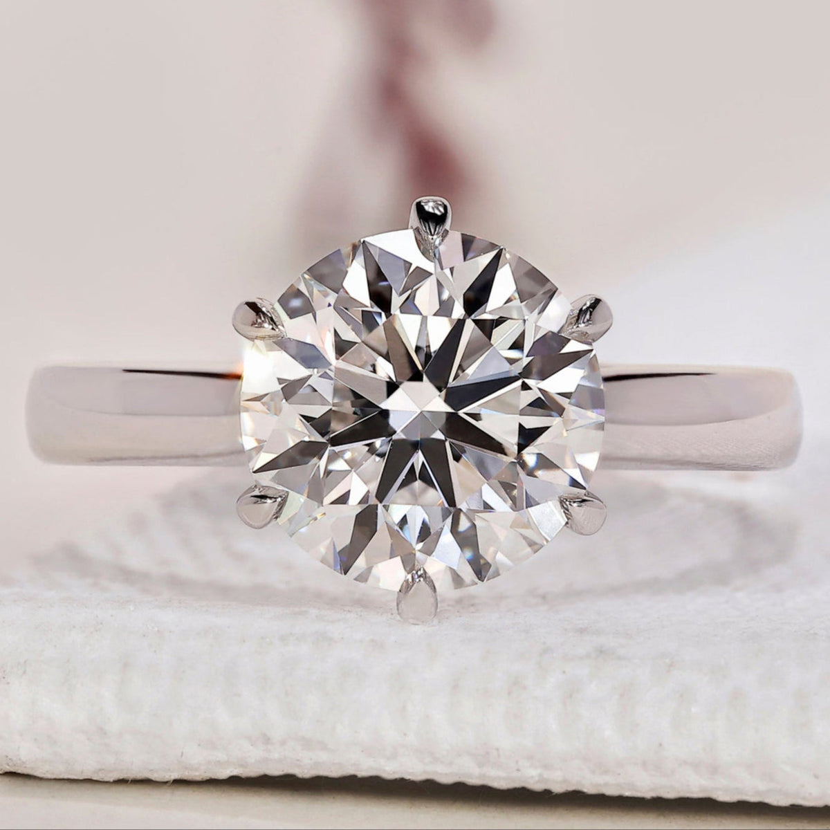 White Gold Solitaire Round Diamond Engagement Ring