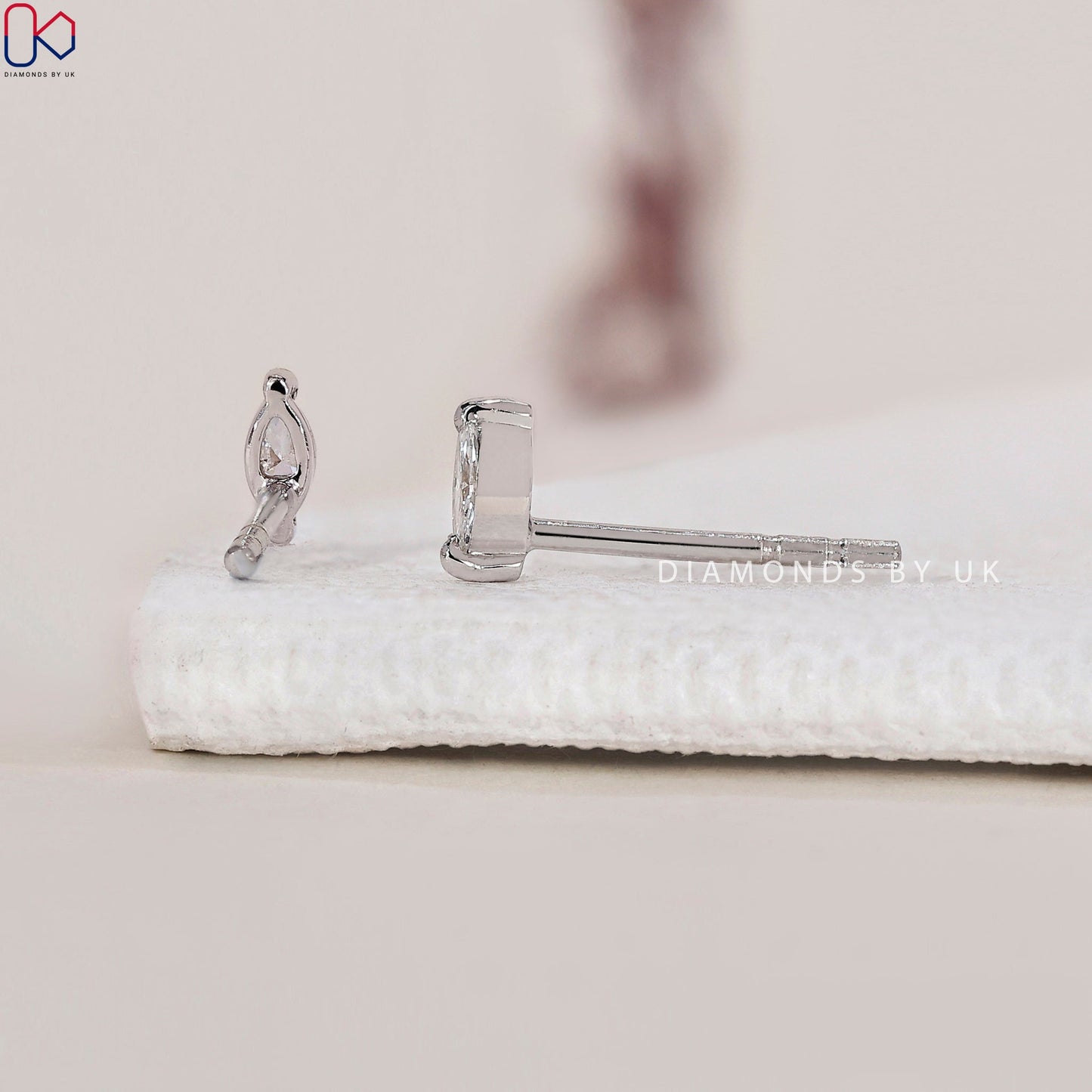 Marquise Diamond Earrings - White Gold