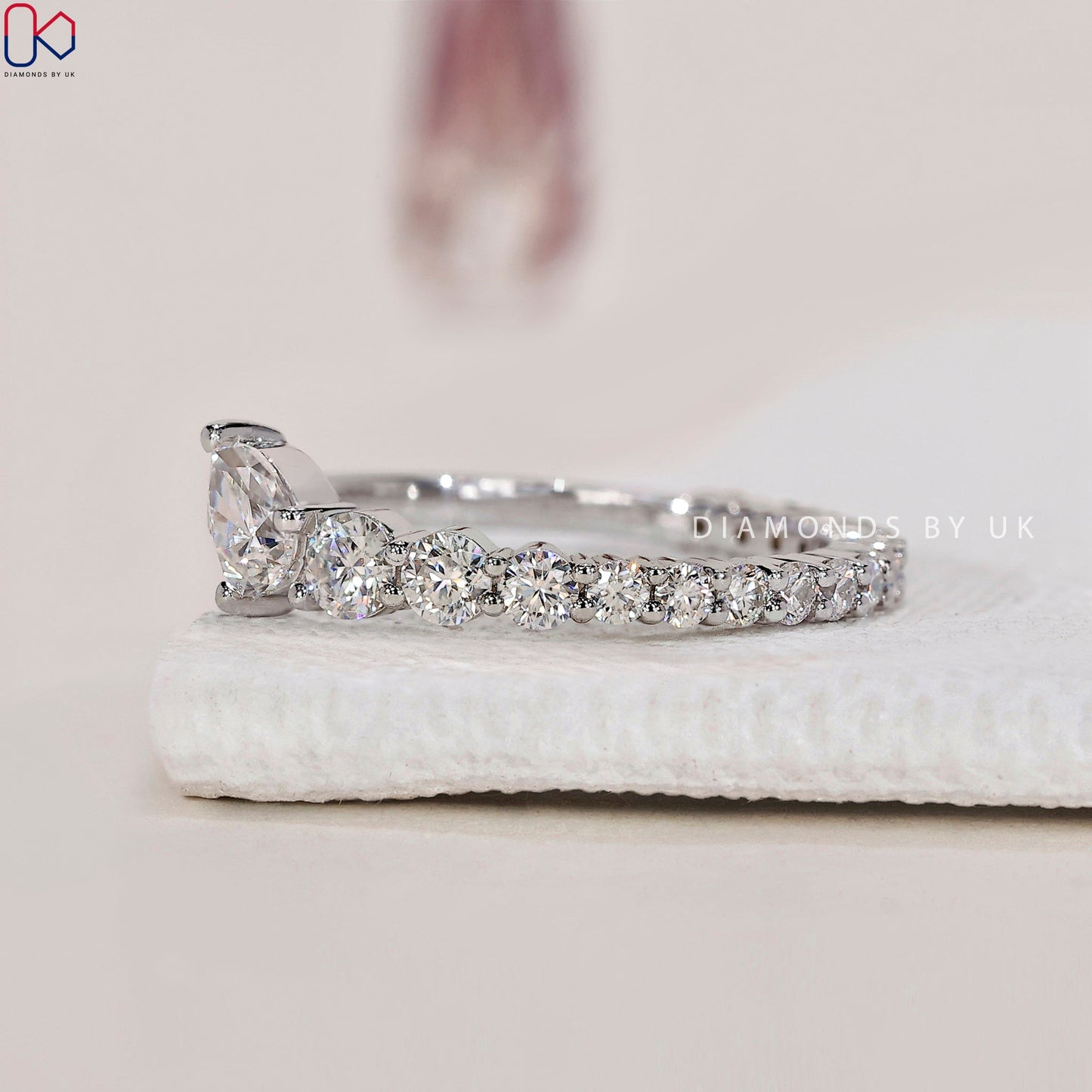 Half Eternity Pear Diamond Wedding Band