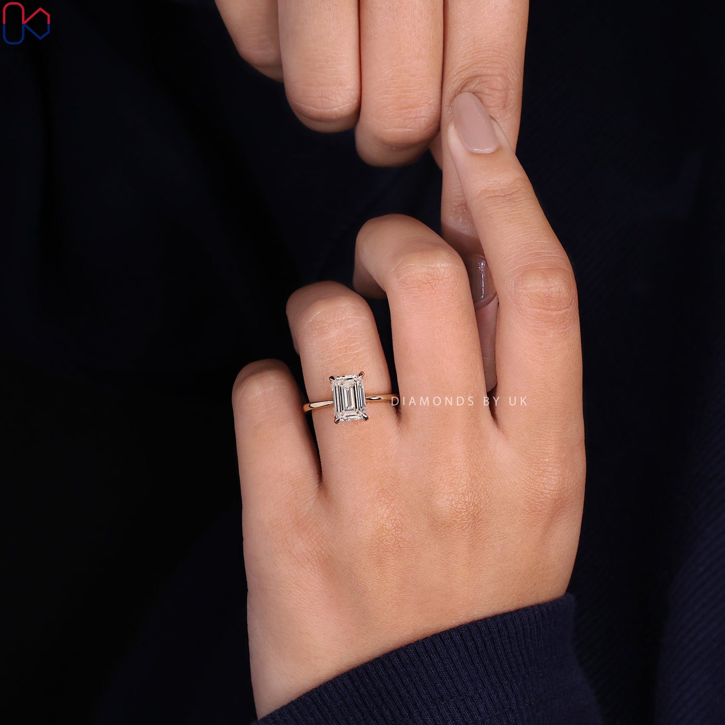 Emerald Cut Solitaire Ring - Yellow Gold