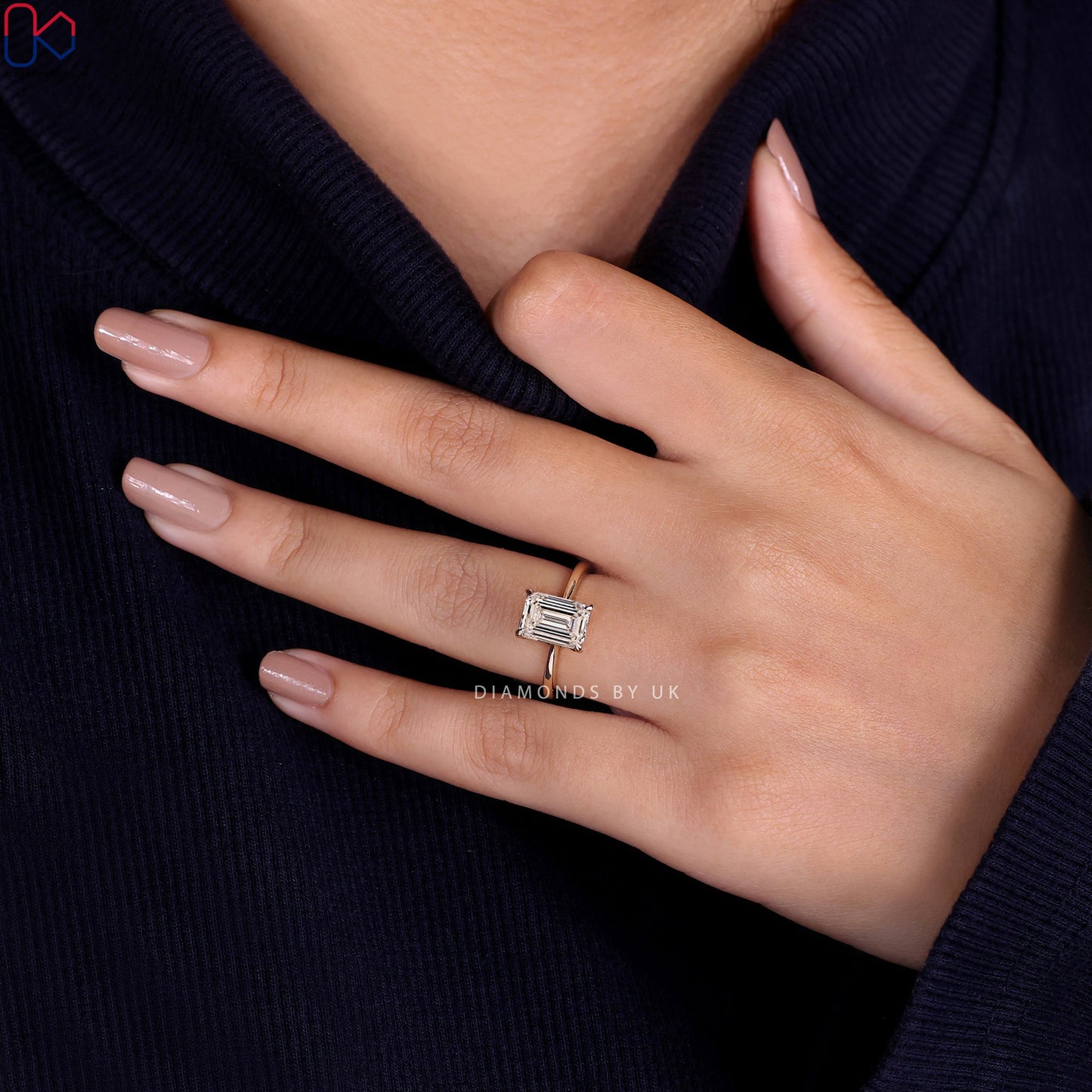 Emerald Cut Solitaire Ring - Yellow Gold