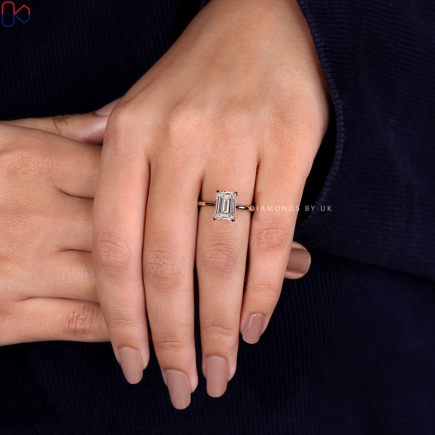 Emerald Cut Solitaire Ring - Yellow Gold