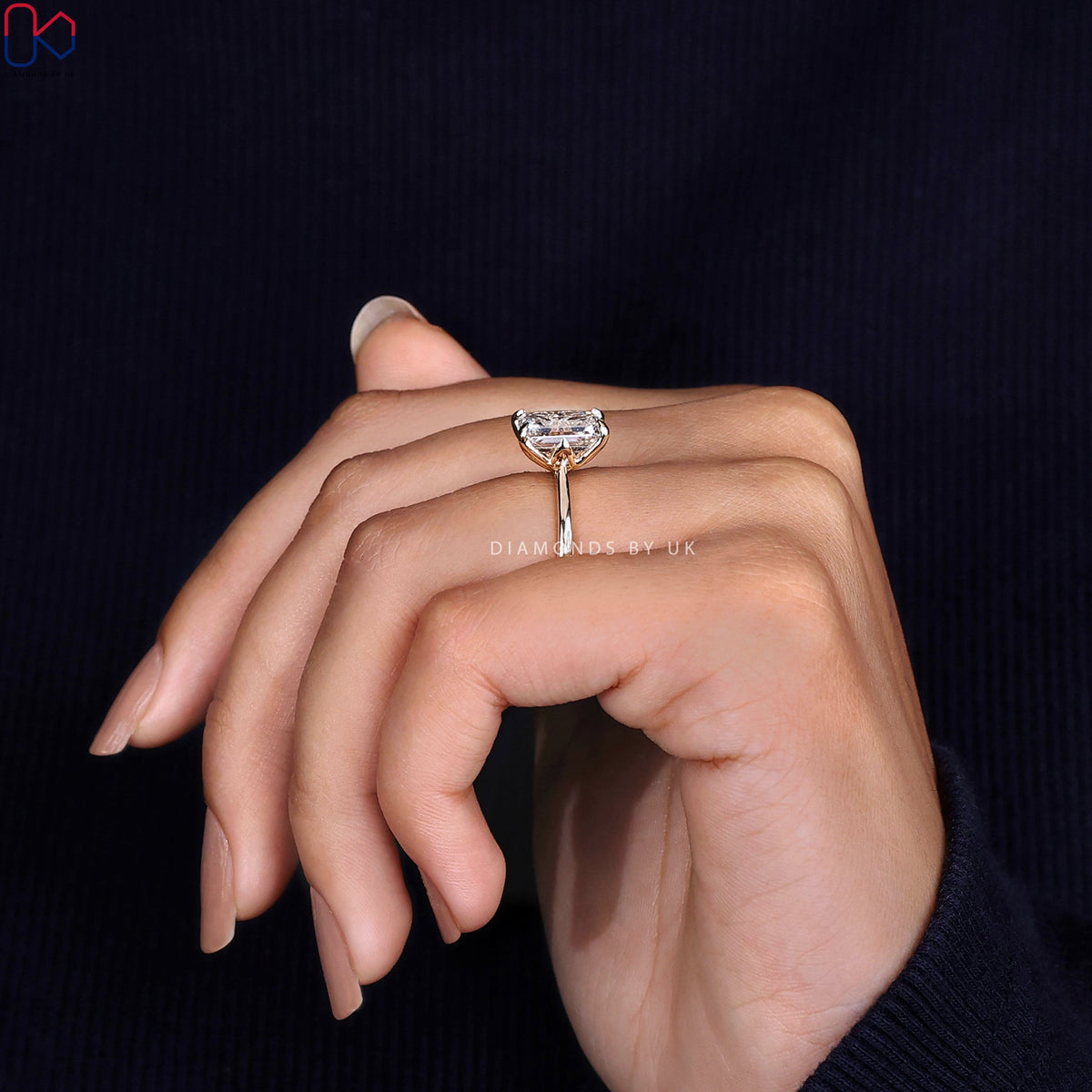 Emerald Cut Solitaire Ring - Yellow Gold