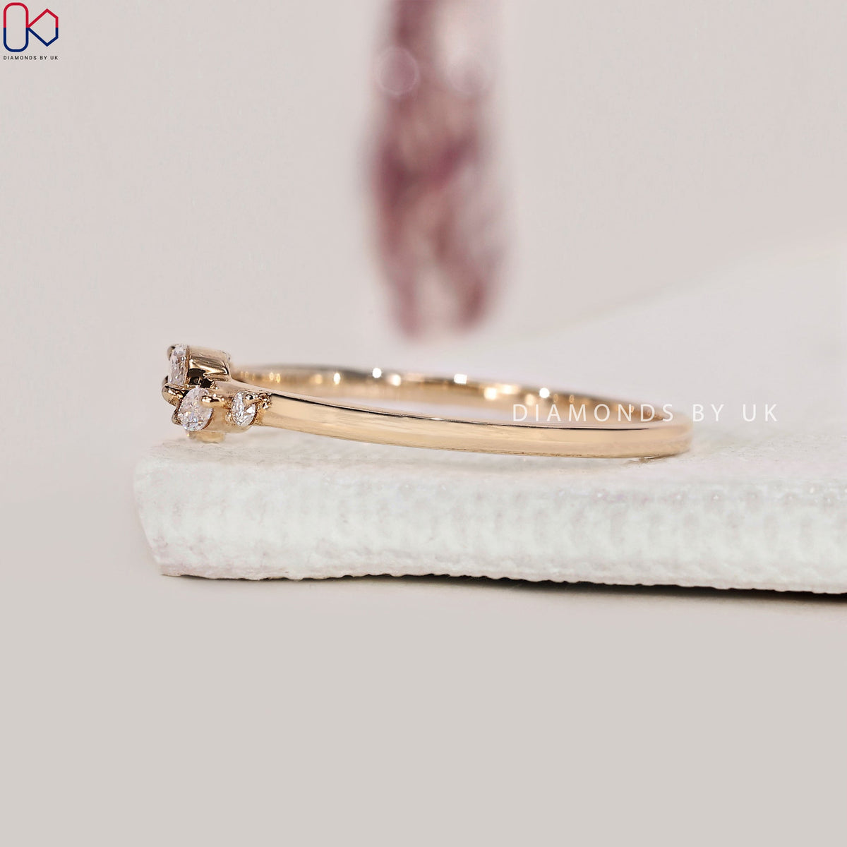 Half Eternity Marquise And Round Wedding Band