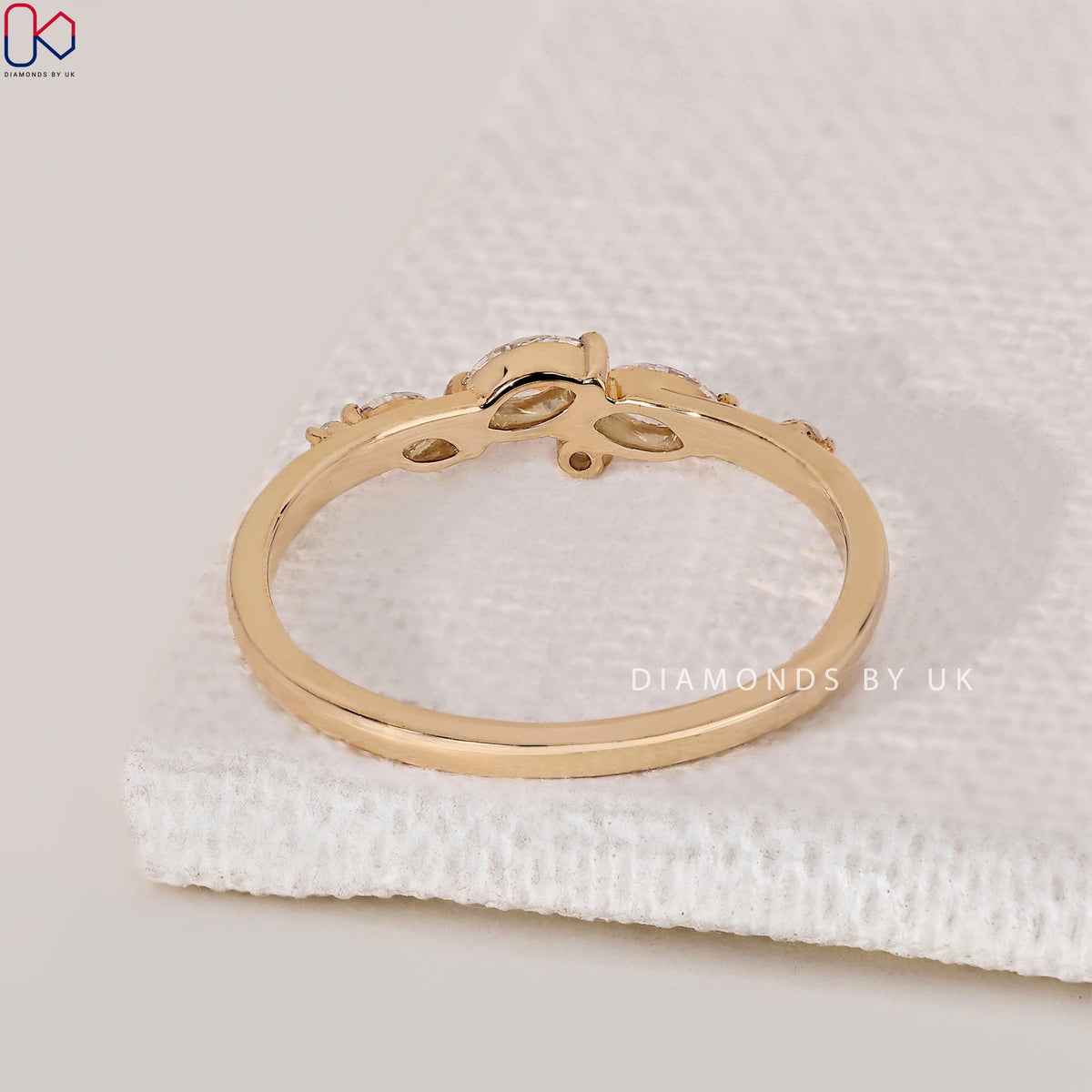 Half Eternity Marquise And Round Wedding Band