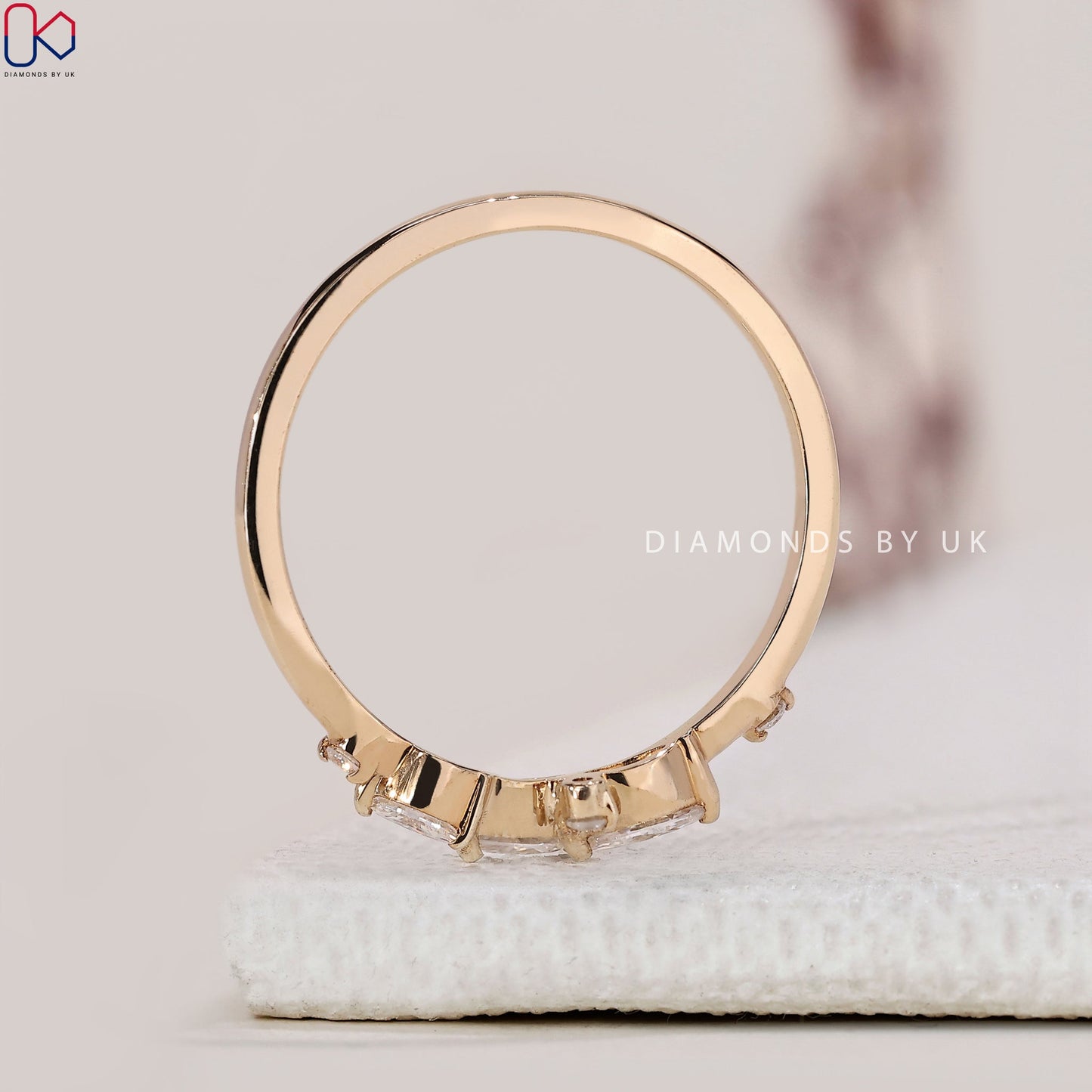 Half Eternity Marquise And Round Wedding Band