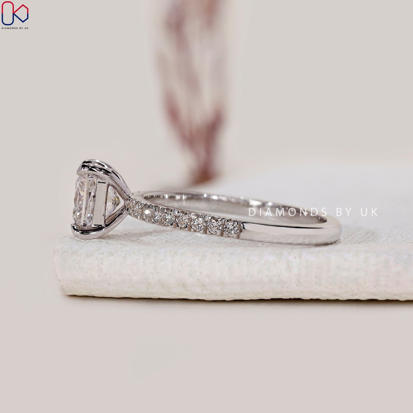 Princess Diamond Ring With Pave Setting