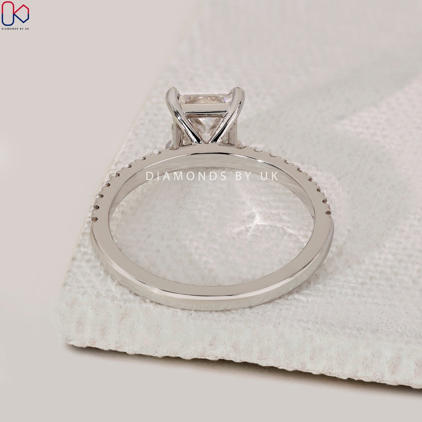 Princess Diamond Ring With Pave Setting