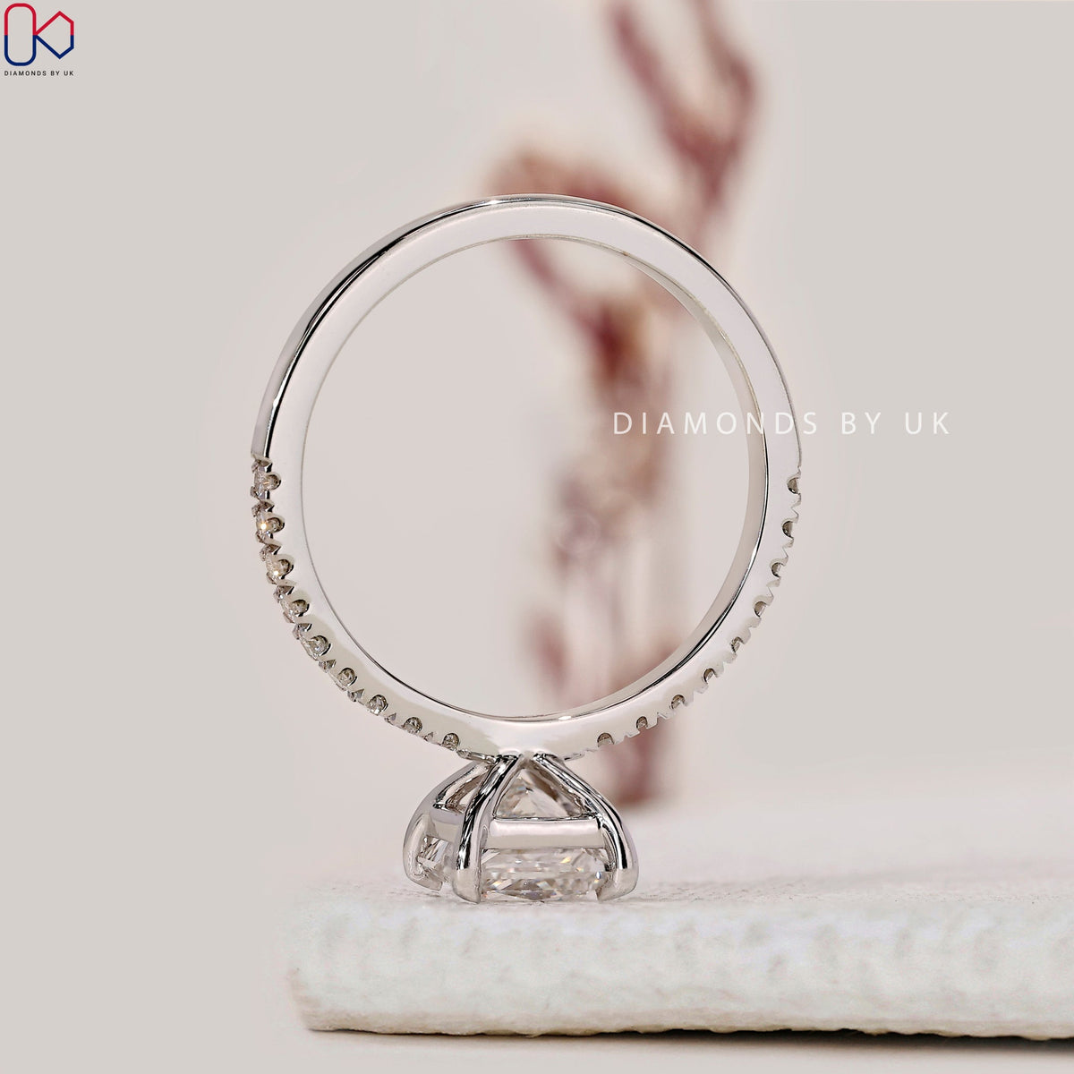 Princess Diamond Ring With Pave Setting