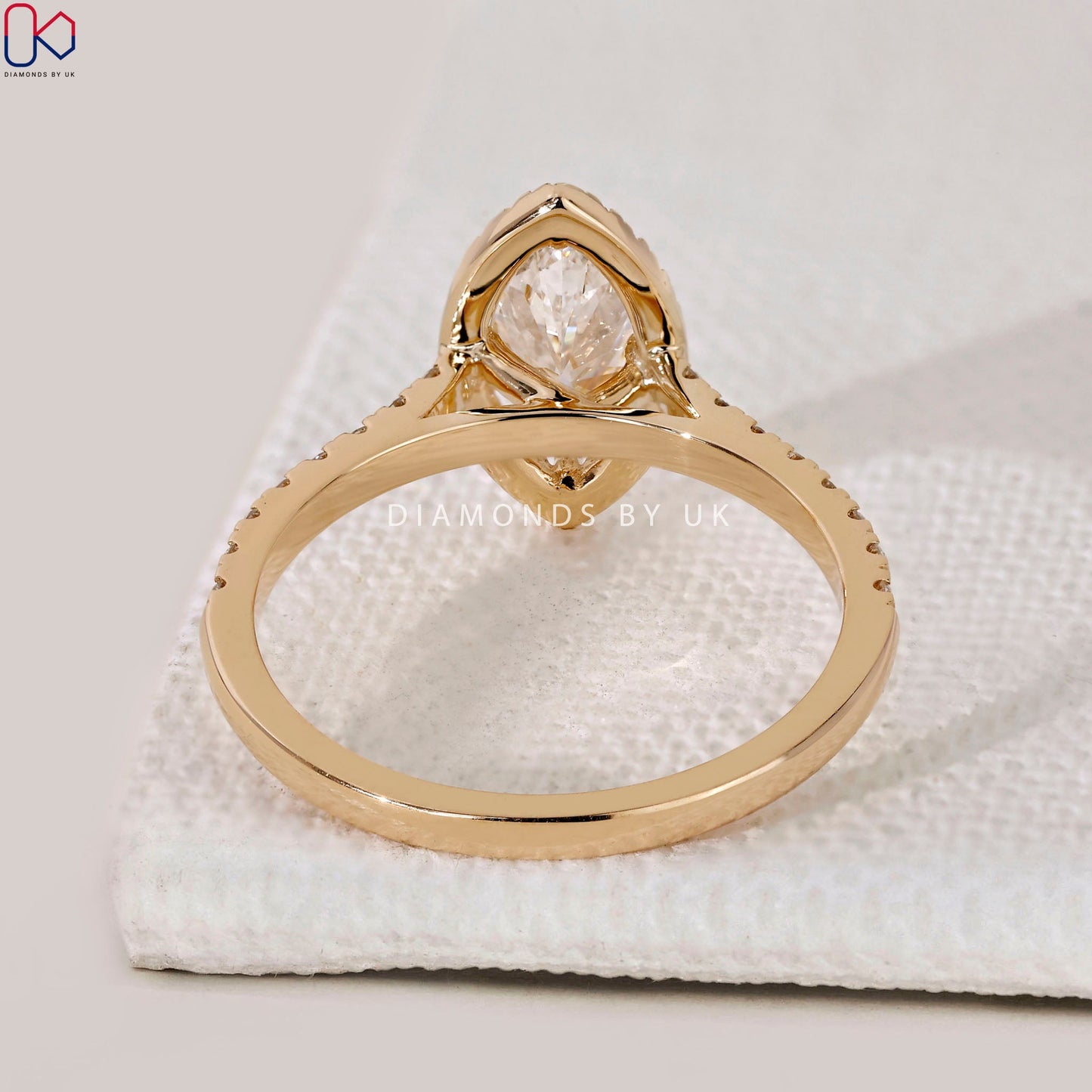 Marquise Diamond Engagement Ring With Halo Setting