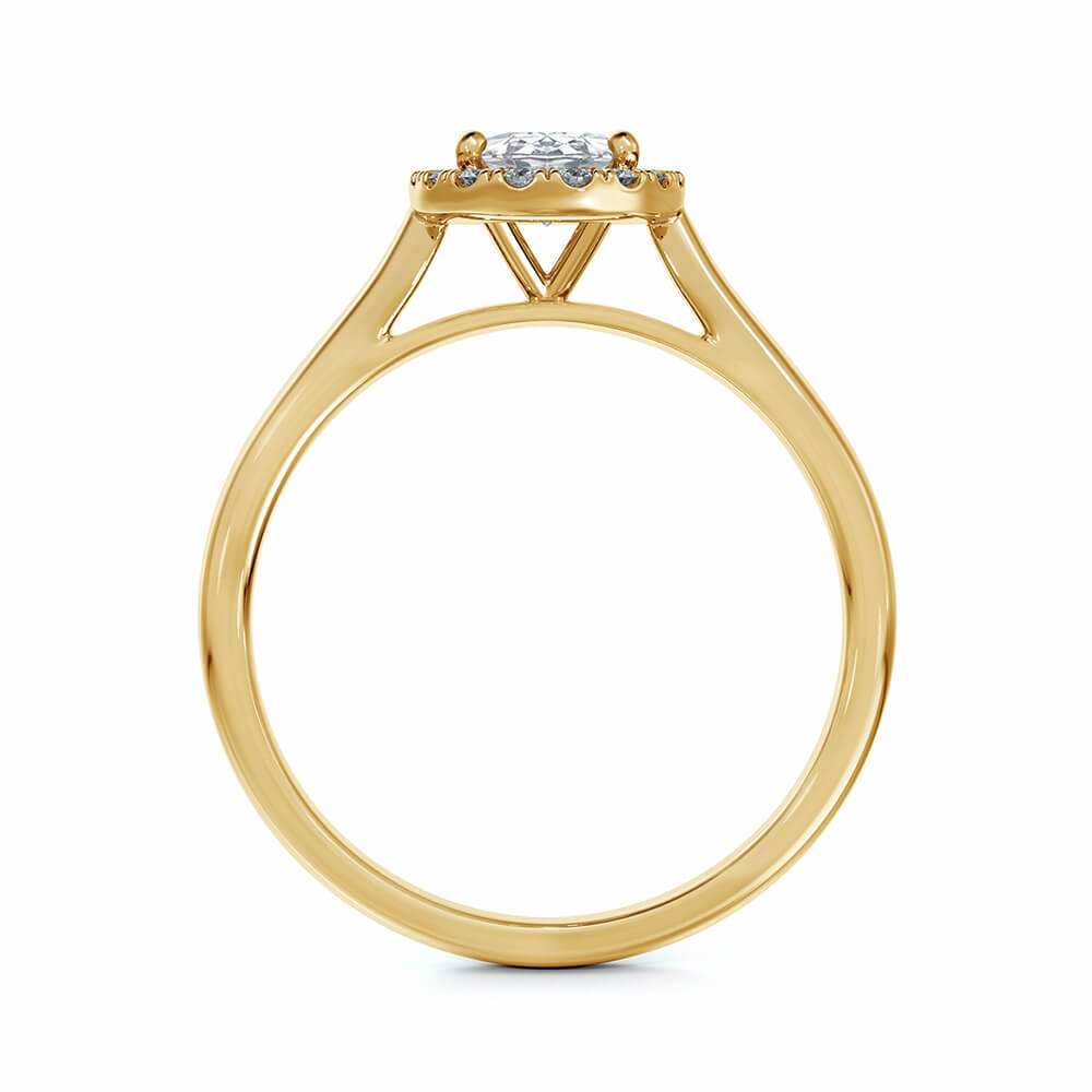 Halo Oval Cut Moissanite Gold Engagement Ring
