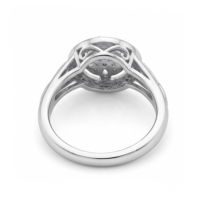 Halo Vintage Celtic Knot Moissanite Pave Engagement Ring