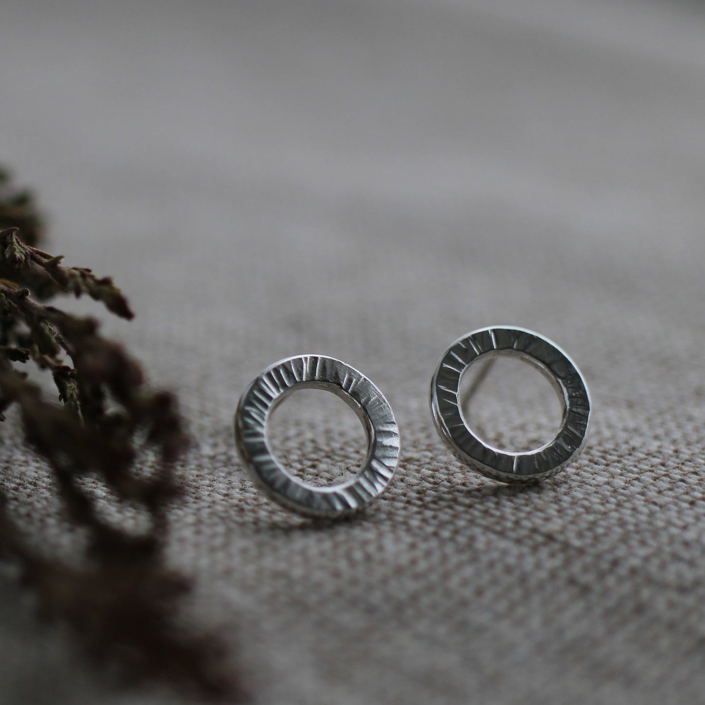 Silver Links Stud Earrings