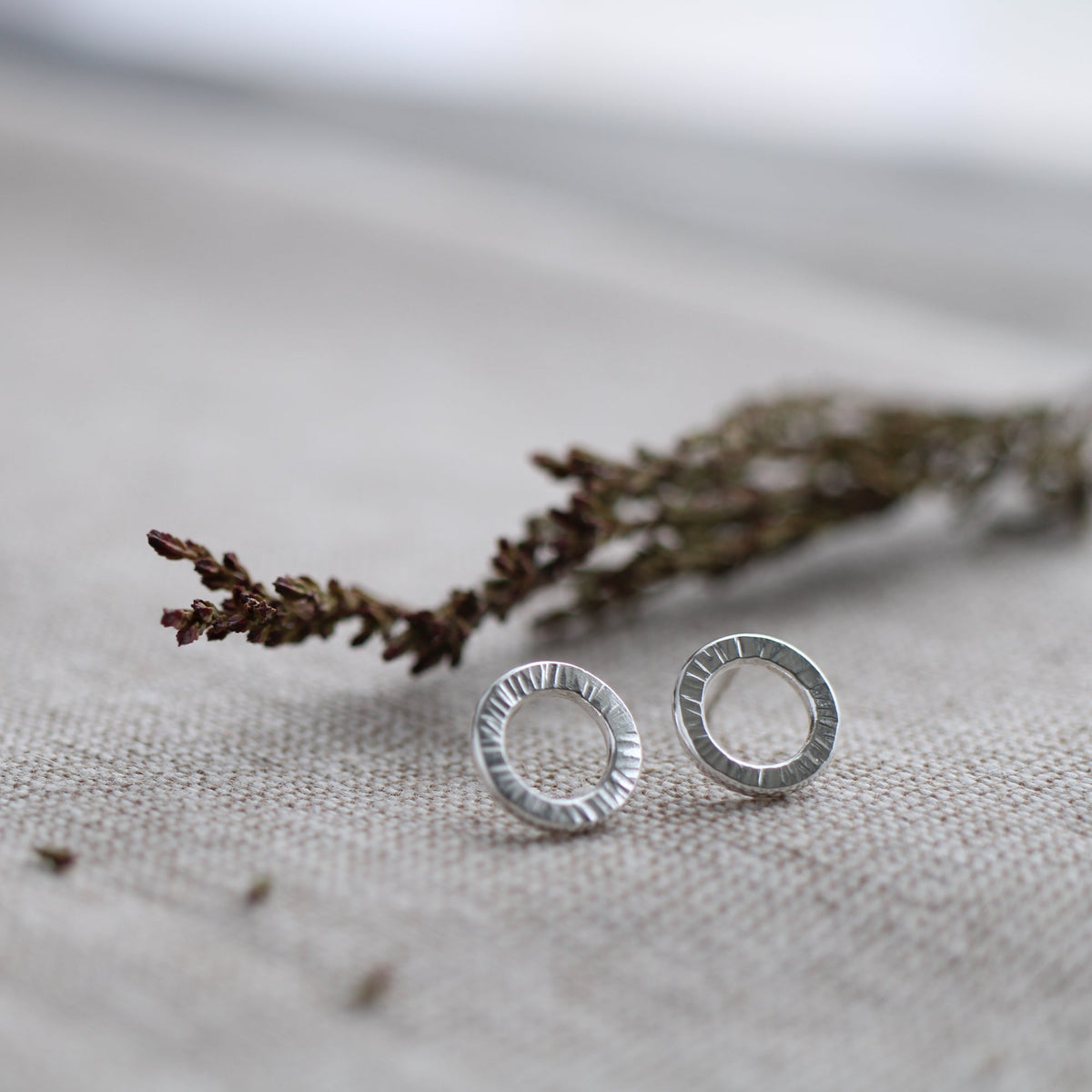 Silver Links Stud Earrings