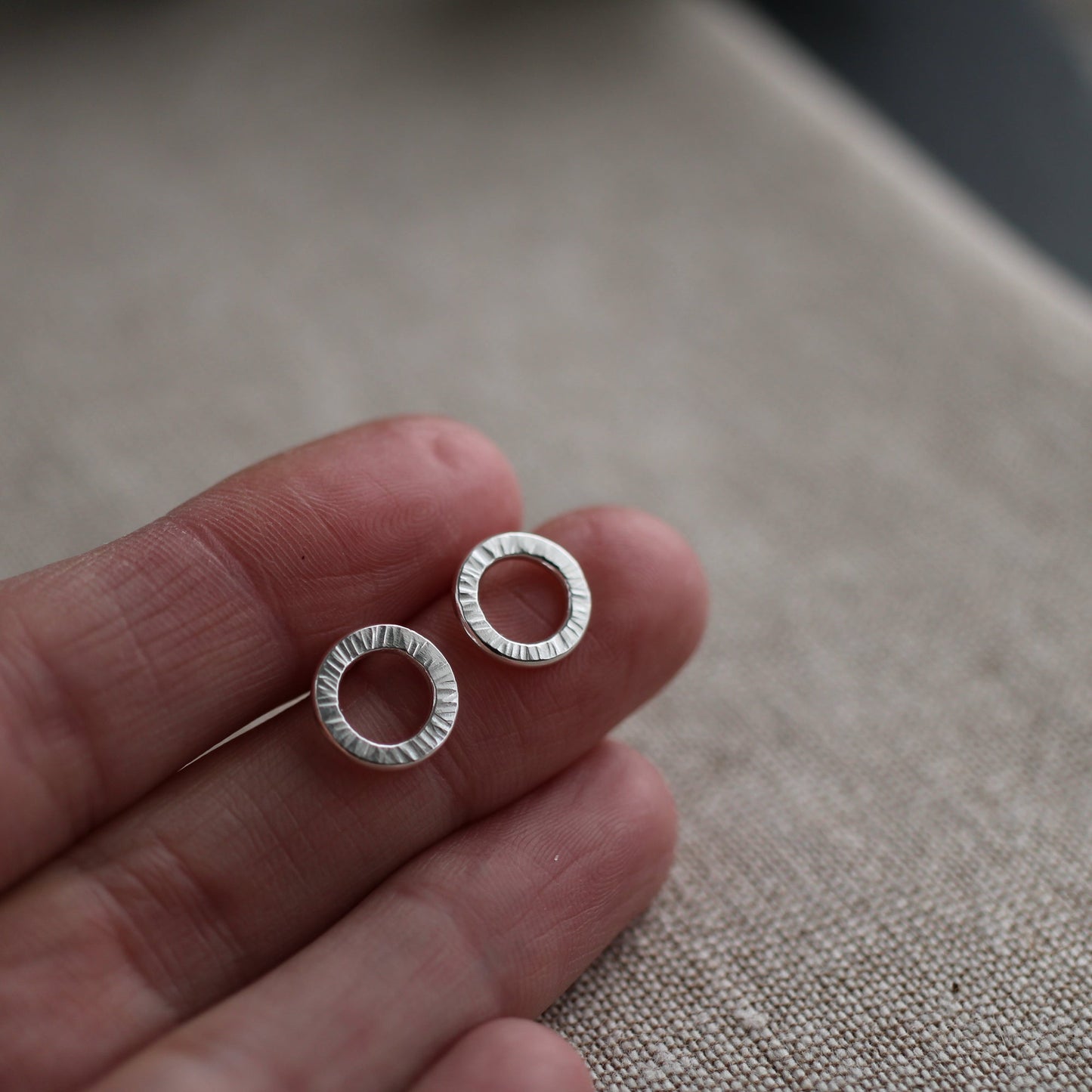 Silver Links Stud Earrings