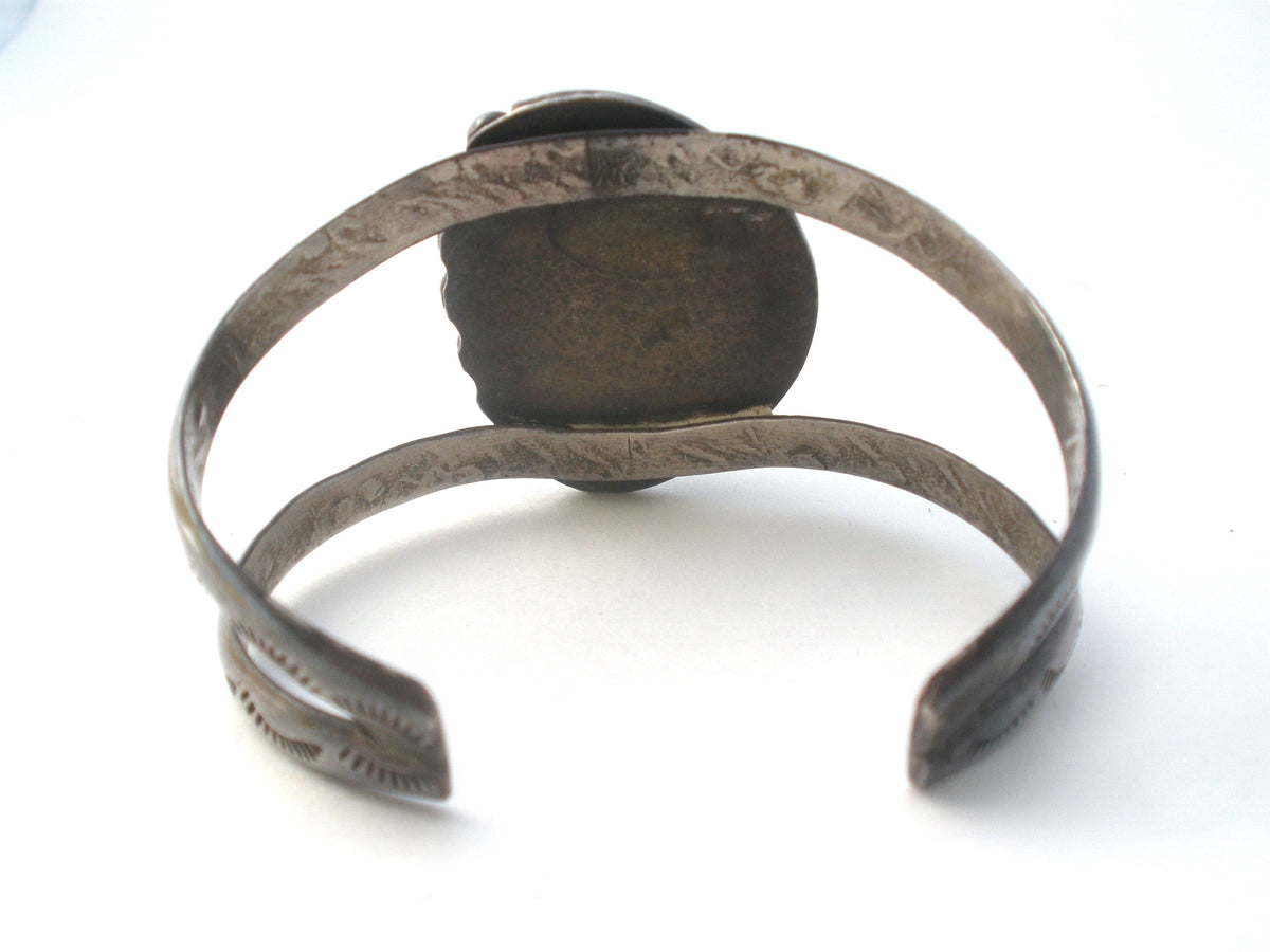 Hand Made Turquoise Cuff Bracelet Sterling Silver