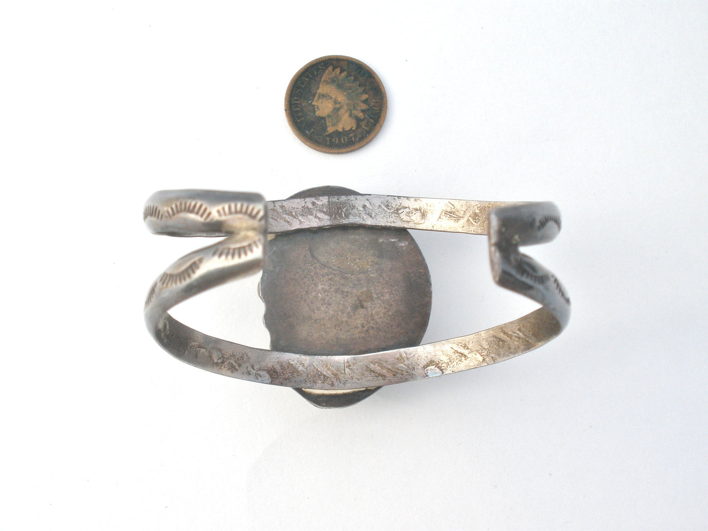 Hand Made Turquoise Cuff Bracelet Sterling Silver