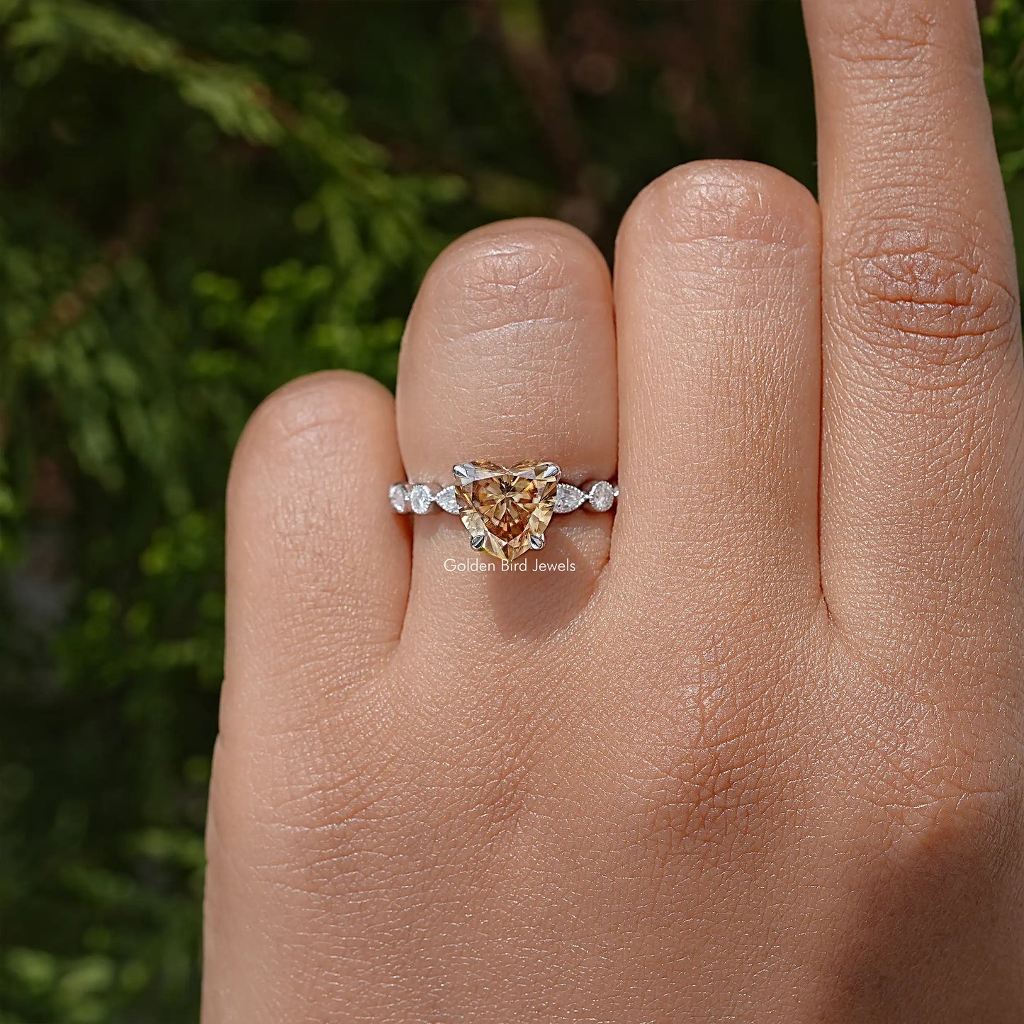 Heart Shape Moissanite Wedding Ring