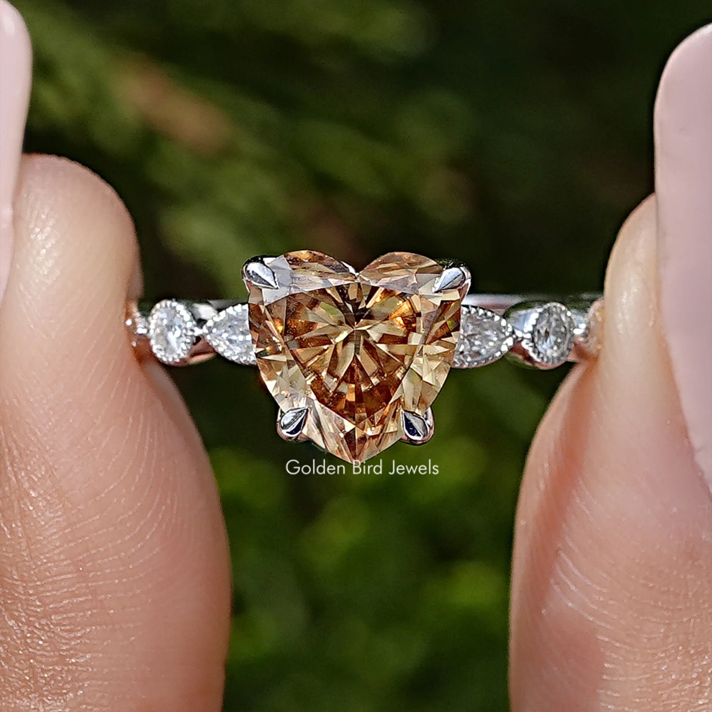 Heart Shape Moissanite Wedding Ring