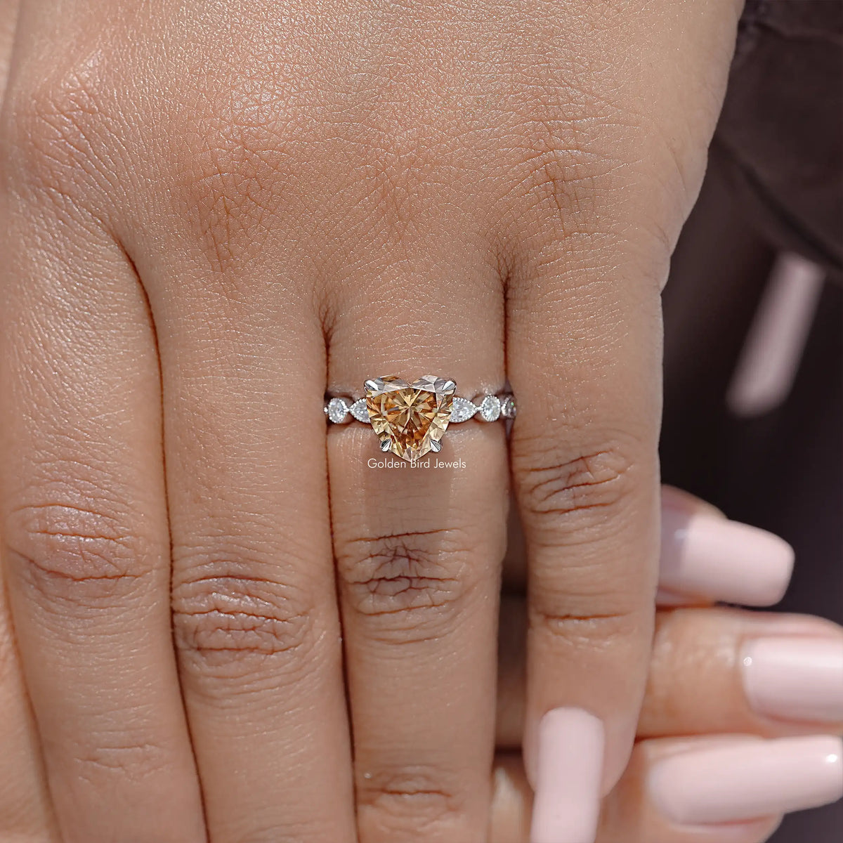 Heart Shape Moissanite Wedding Ring