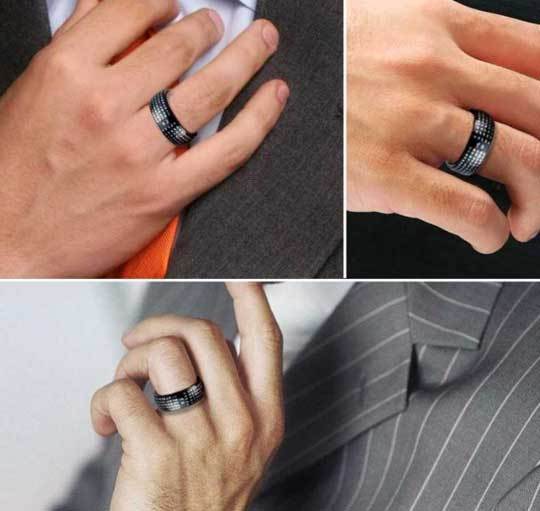 Heart Sutra Titanium Steel Ring