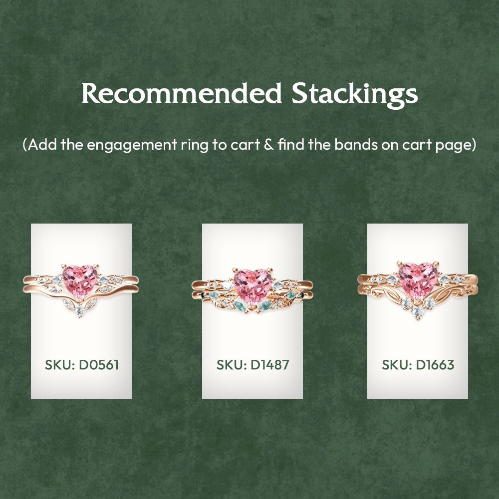 Heart Shaped Pink Sapphire Engagement Ring Cute Promise Ring