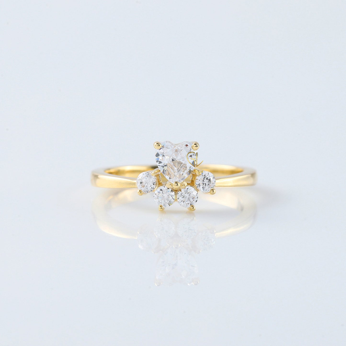 Heart & Round Cut Lab Grown Diamond Five Stone Ring