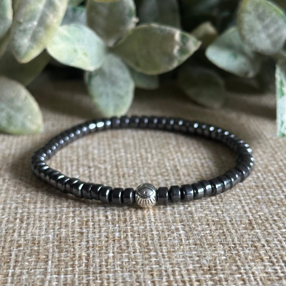Hematite & Evil Eye (Tiny)