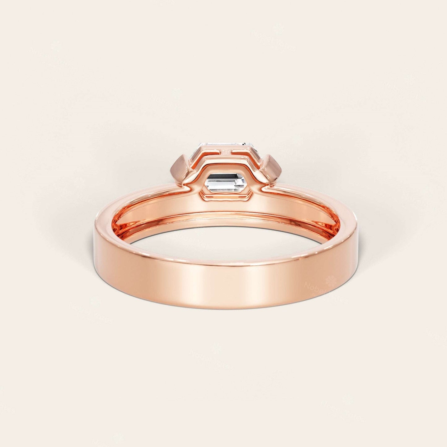 Hexagon Lab Grown Diamond Men's Art Deco Engagement Ring