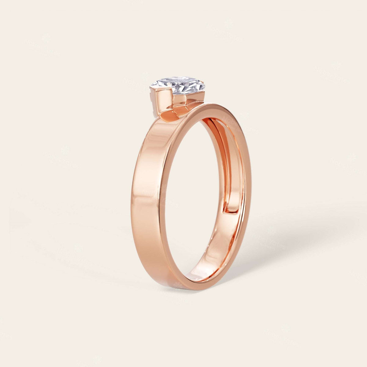 Hexagon Lab Grown Diamond Men's Art Deco Engagement Ring