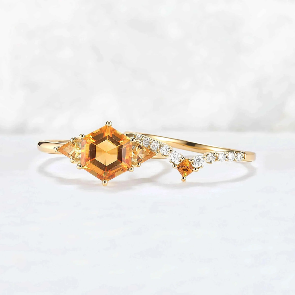 Custom Citrine Curved Matching Ring for #IVER2362