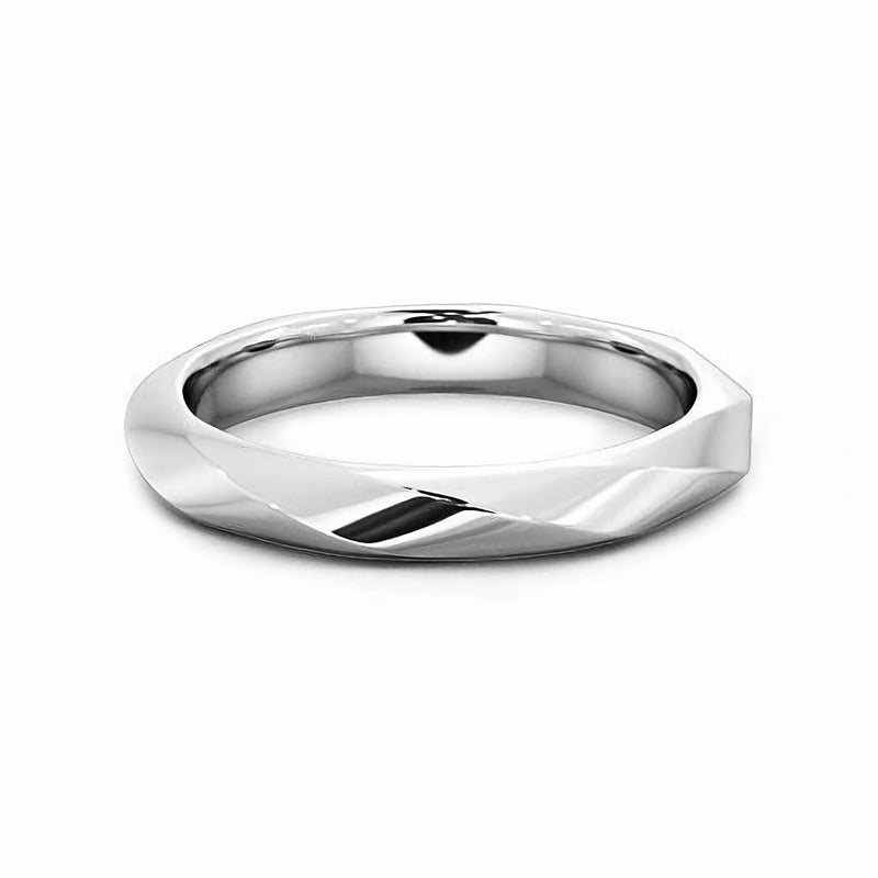 High Polished Textured Eternity Wedding Band