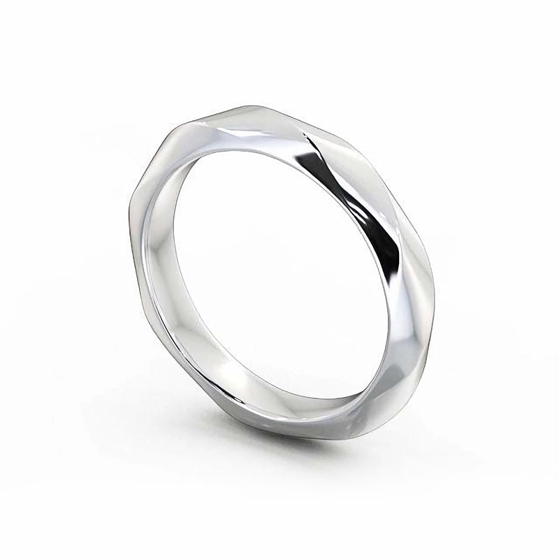 High Polished Textured Eternity Wedding Band