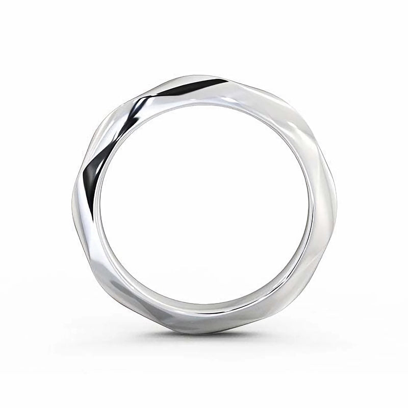 High Polished Textured Eternity Wedding Band