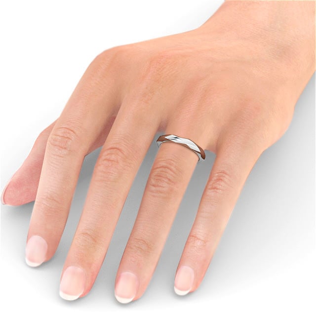High Polished Textured Eternity Wedding Band