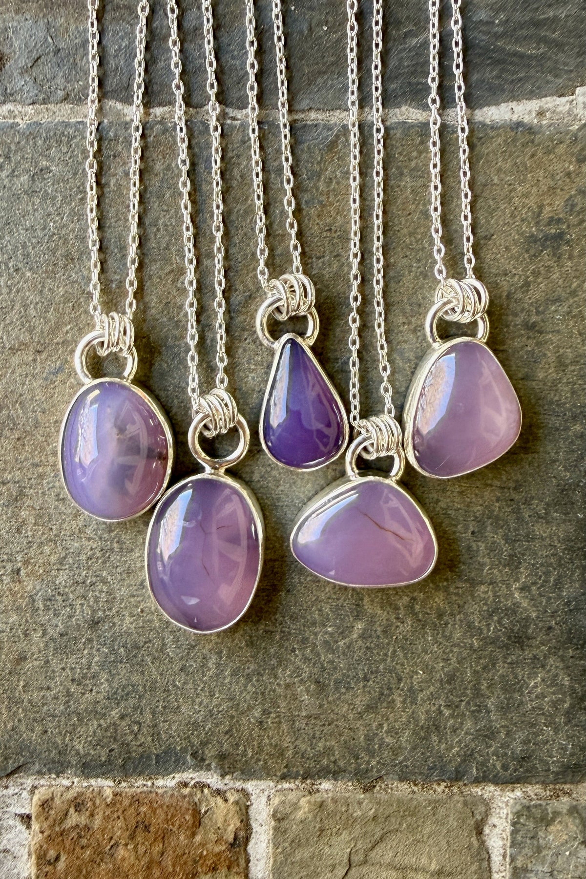 Small Holley Blue Agate Pendant Necklace • Sterling Silver • PNW Gemstone Jewelry
