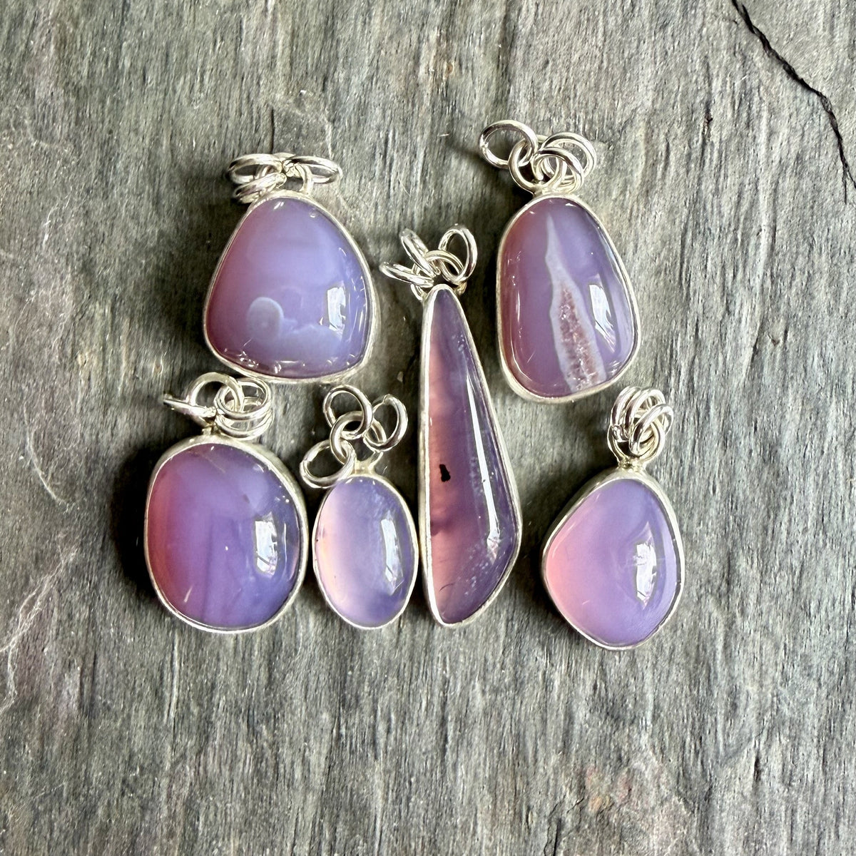 Holley Blue Agate Pendant Necklace • Sterling Silver • PNW Gemstone Jewelry