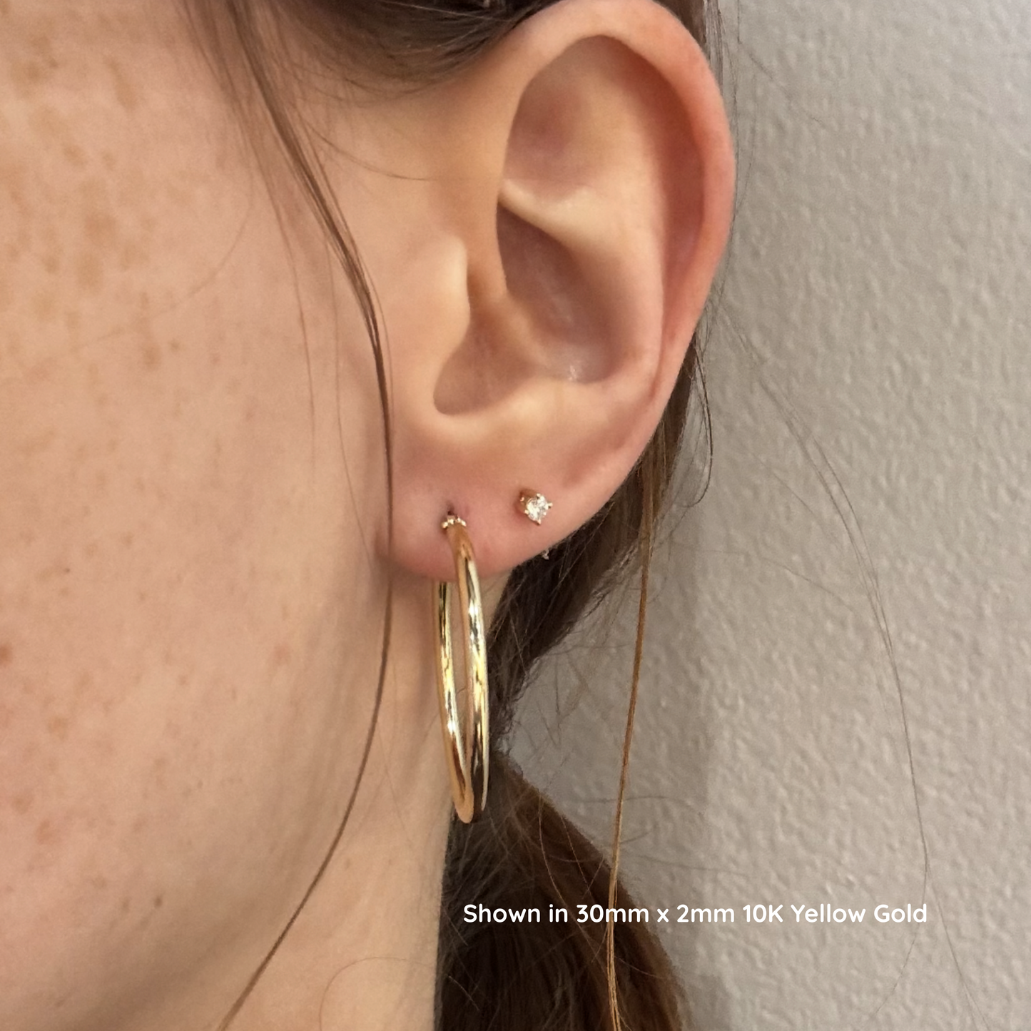 Statement Gold Hoop Earrings | 10K White & Yellow Gold