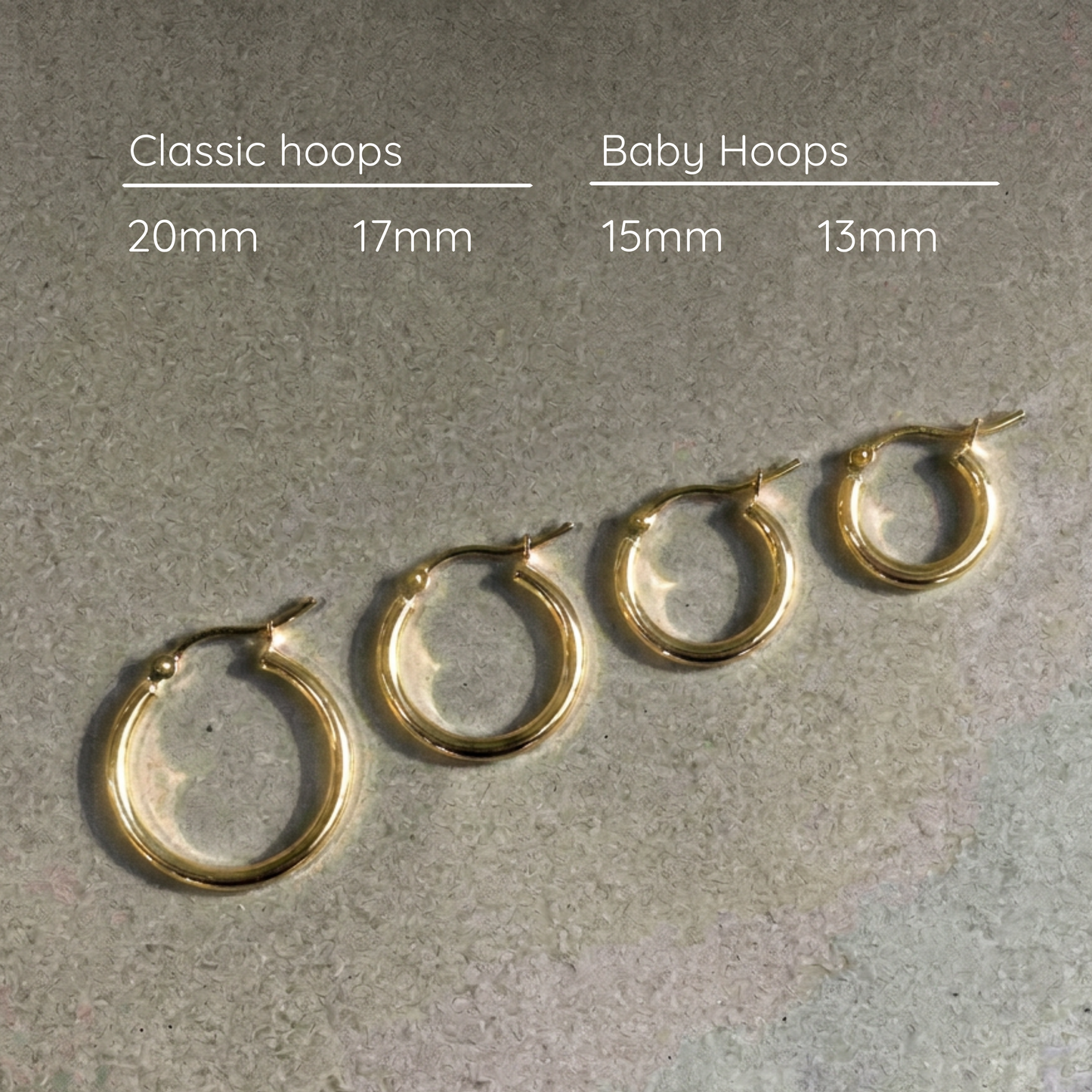 Classic Gold Hoop Earrings | 10K Yellow & White Gold