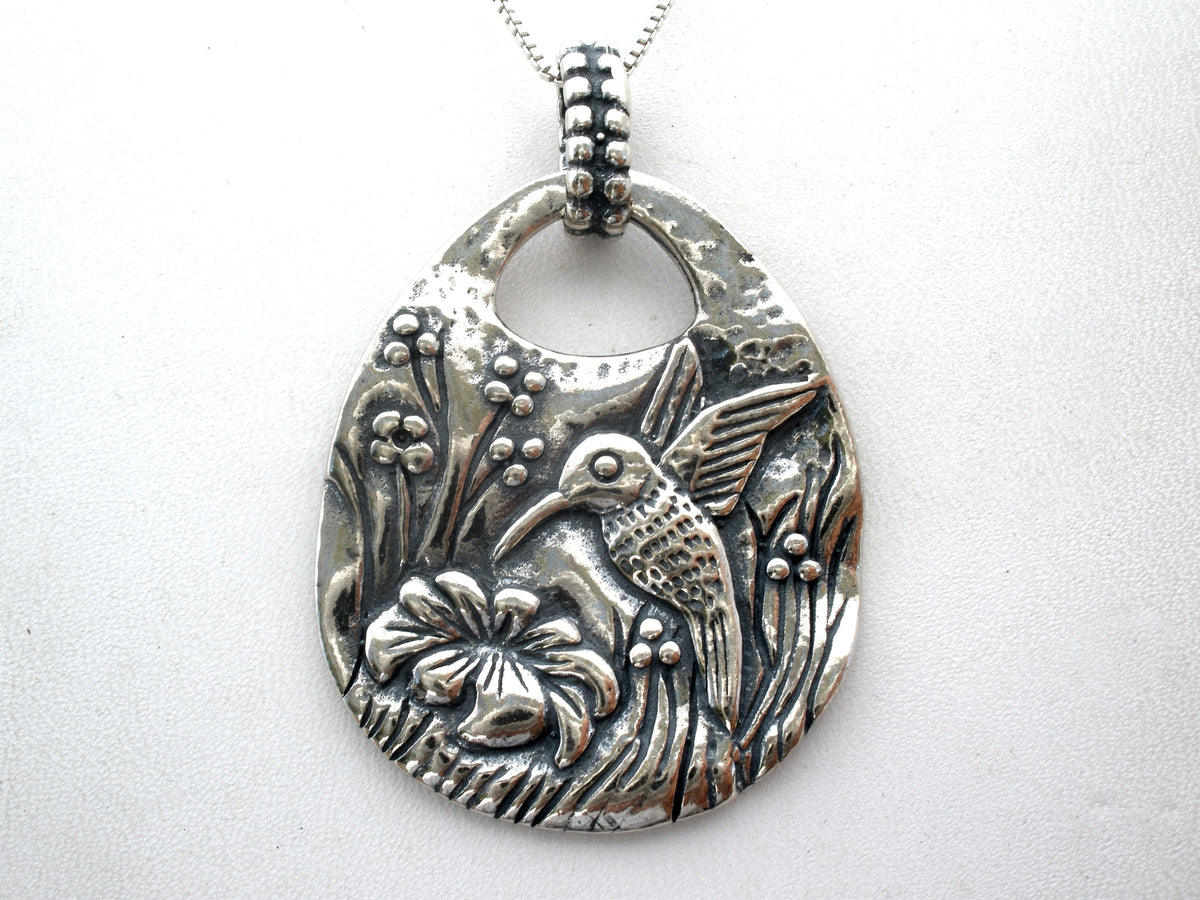 Hummingbird Pendant 925 Necklace by Didae Shablool