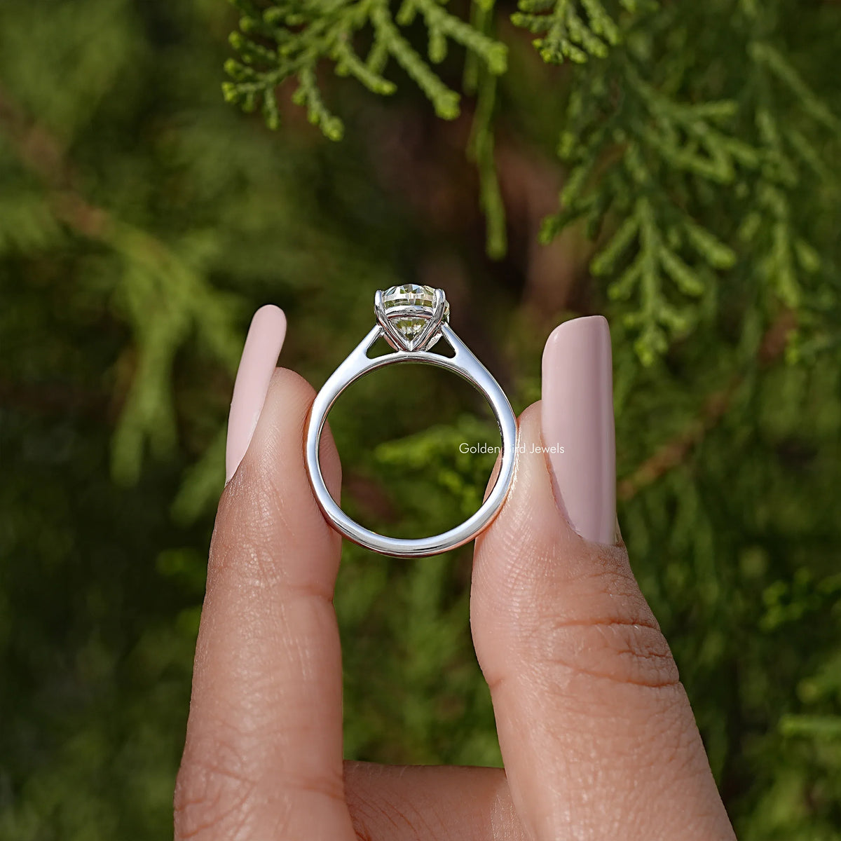 Oval Moissanite Solitaire Engagement Ring
