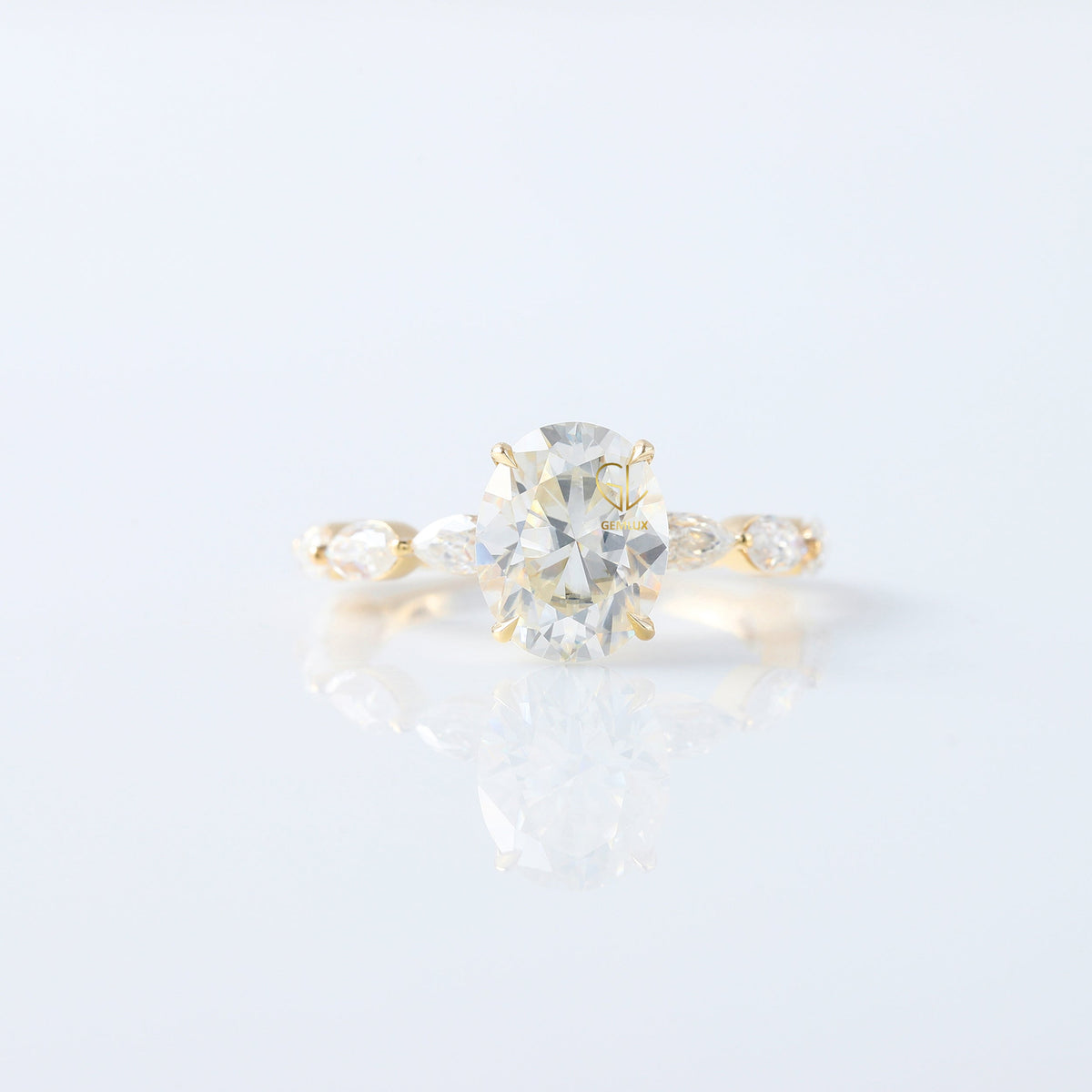 Oval Cut Lab Grown Solitaire With Accent Ring - IGI Certified