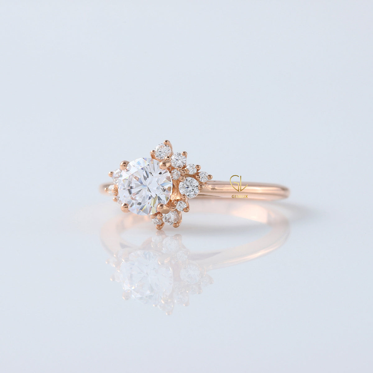 IGI Certified Round Cut Lab Grown Diamond Cluster Ring