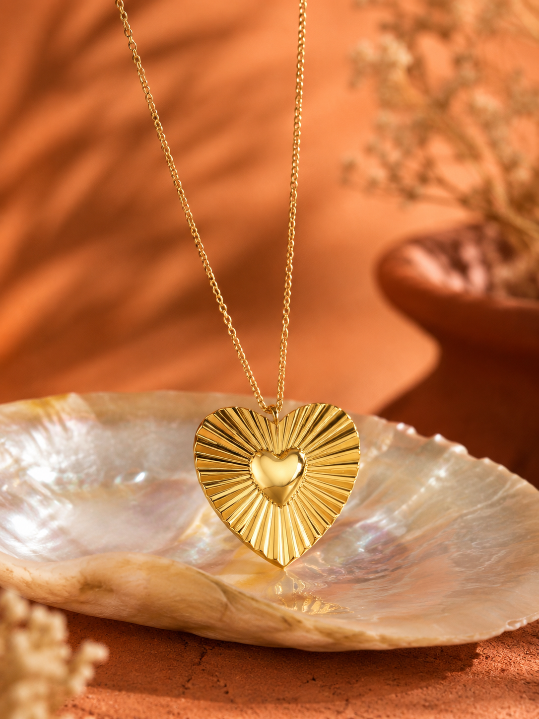 Collier El Corazon | Sautoir Pendentif Coeur Doré – Univers féminin