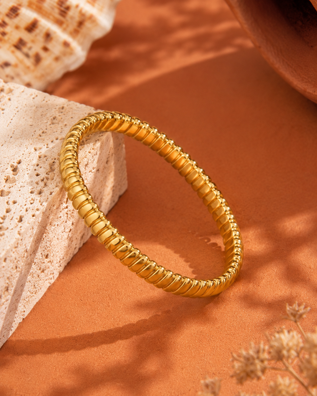 Bracelet The Chic | Jonc Tubogas Plaqué Or 24K – Univers Parisienne chic