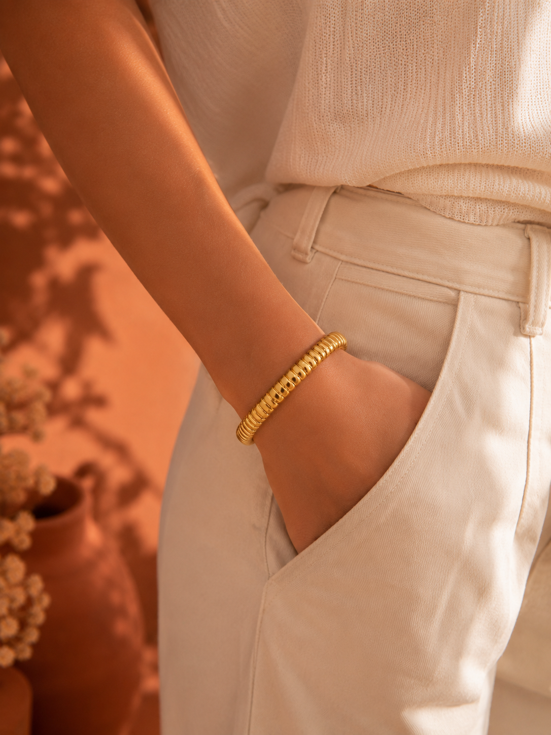Bracelet The Chic | Jonc Tubogas Plaqué Or 24K – Univers Parisienne chic