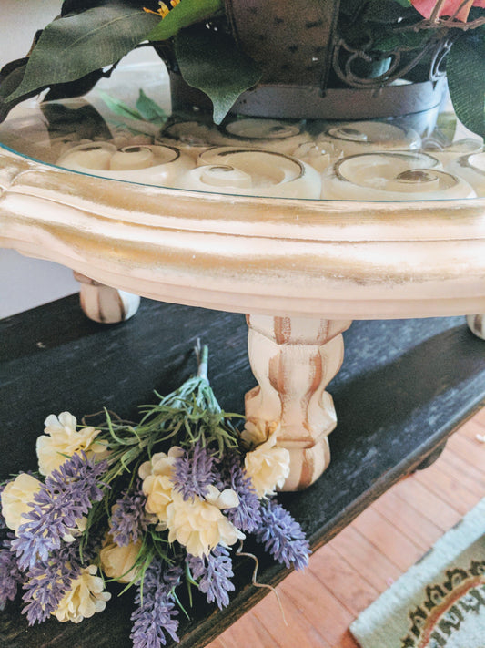 18" Ornate Glass Top Cake Stand Rental