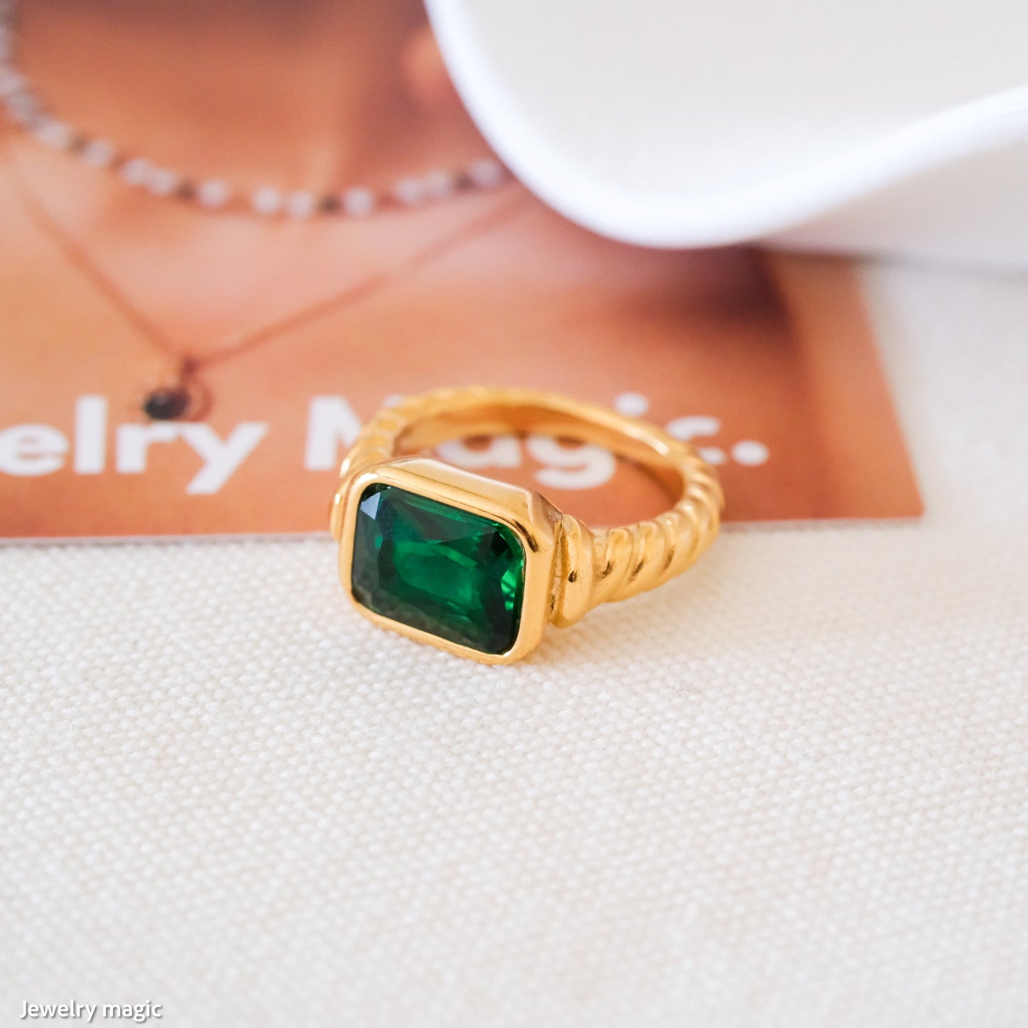 Baguette Emerald Ring