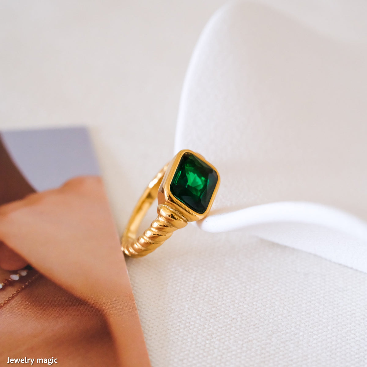 Baguette Emerald Ring