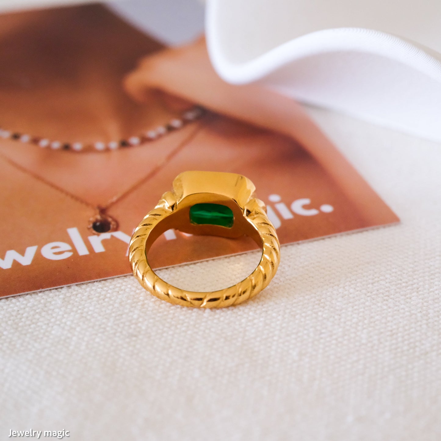 Baguette Emerald Ring